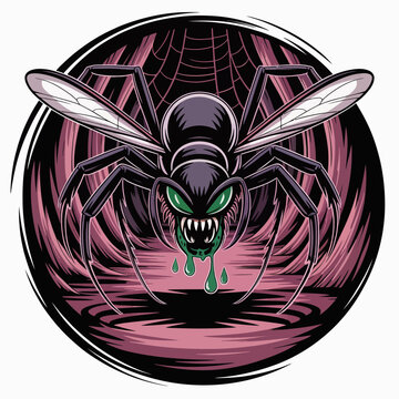 Large menacing spider with sharp teeth.