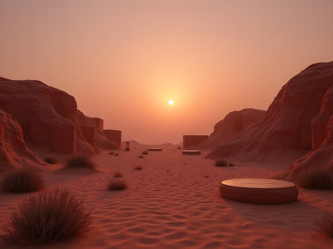 Desert Oasis Empty Architecture