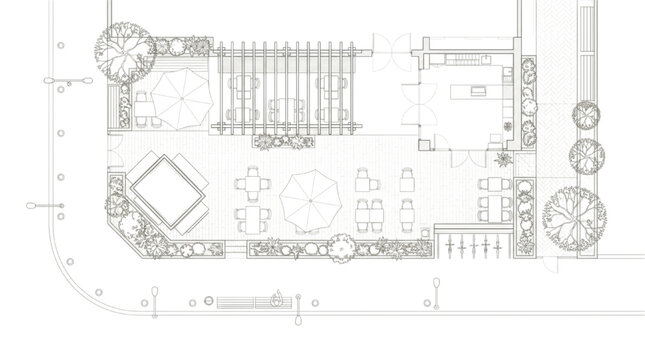 Collection of diverse family units and individuals presented as CAD scale figures for architectural drawings and planning layouts
