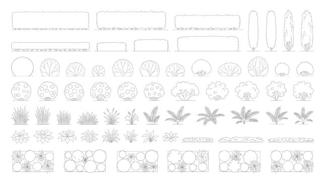 Collection of Top-Down CAD Elements for Urban Planning and Landscape Design