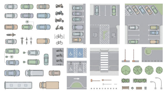 Top-Down View Symbols for Architectural and Urban Planning CAD Designs