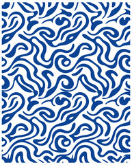 Obraz premium Vector Illustration retro organic seamless pattern with minimalist wavy shapes groovy background for wallpaper and fabric