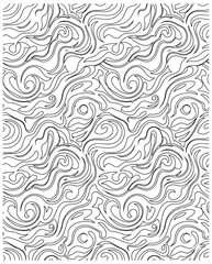 Obraz premium Vector Illustration retro organic seamless pattern with minimalist wavy shapes groovy background for wallpaper and fabric