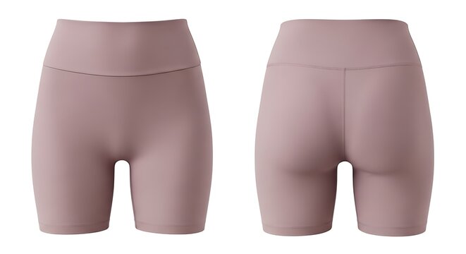 Mockup of a mauve color biker shorts for women