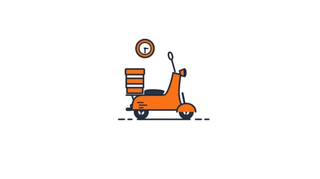 Rapid Express Same Day Delivery Scooter with Urgency Clock Timer