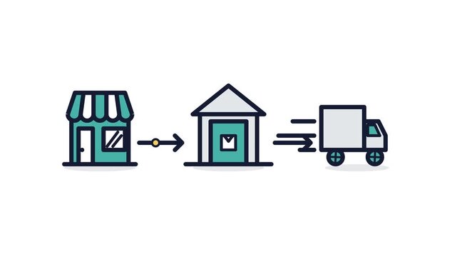 Connected Dropshipping Supply Chain Fulfillment Flow Chart Animation