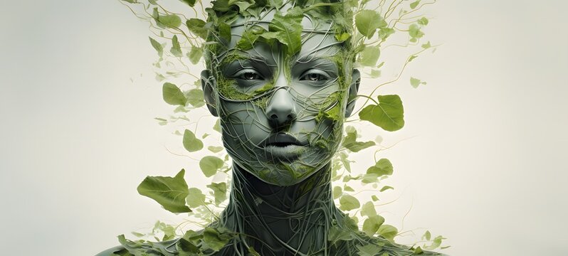green leaf humanidad full body. Generative AI