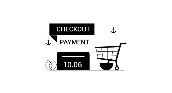 E-commerce checkout and payment process.