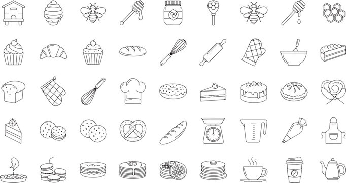 Line of baking and honey related food and equipment honeycomb