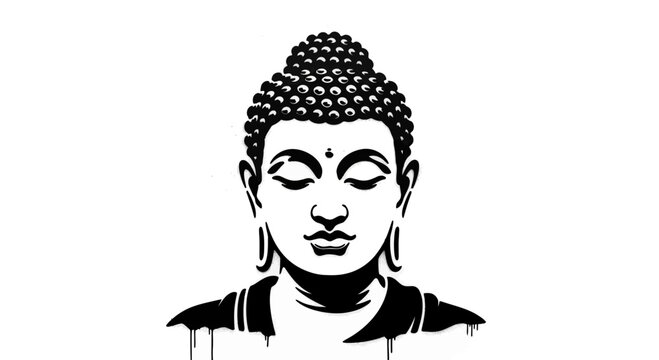 Buddha stencil art