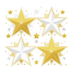 Obraz premium Gold and Silver Stars Decoration