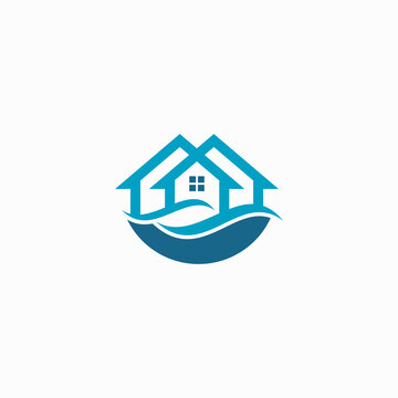 Logo ini menampilkan ilustrasi deretan rumah-rumah pesisir modern yang dirancang dengan gaya minimalis dan elegan.