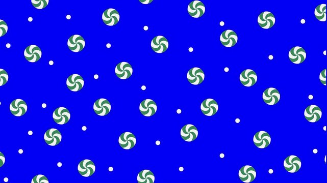 Striped sugar candy seamless pattern animation. Green and white striped sugar candy pattern. Season greetings background. New year background