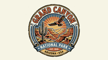 Grand canyon national park emblem design illustration © Remb