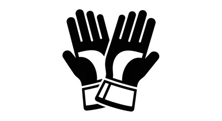 Obraz premium Black Gloves Hands Protection Safety Symbol.