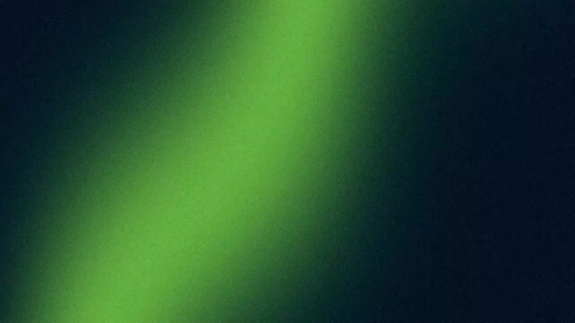 Abstract grainy gradient background glowing with diagonal lime green light beam in dark digital space with cinematic film grain texture