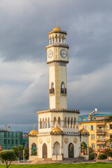 Obraz premium Western Asia, South Caucasus, Republic of Georgia, Adjara, Batumi. Chacha clock Tower.