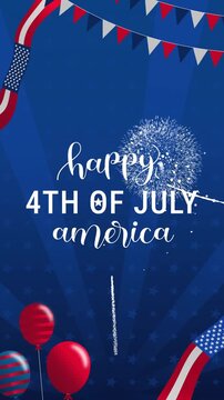 4th of july text for festive celebrations, perfect for independence day marketing materials, vertical social media posts, and event promotions.