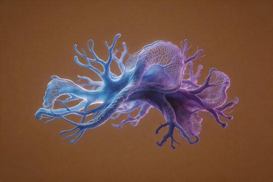 Abstract cellular structure with branching forms