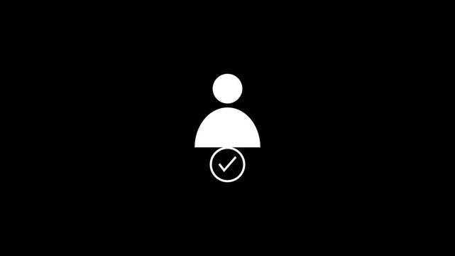 Blue Create account screen icon motion graphic animation.Create account screen icon isolated on black background.
