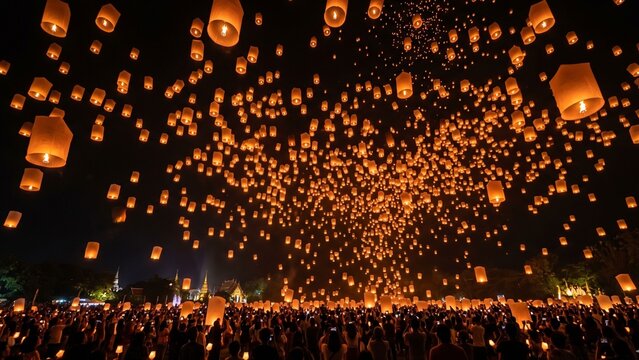 ランタン　空　夜空　風景