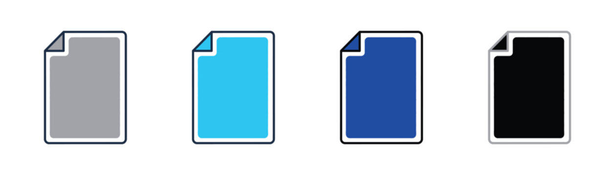 Minimalist blue document file icon with turned corner vector illustration document business interface minimalist template application information management illustration navigation isolated