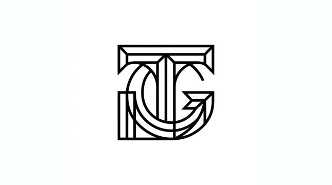 Art Deco Monogram TG Logo Design