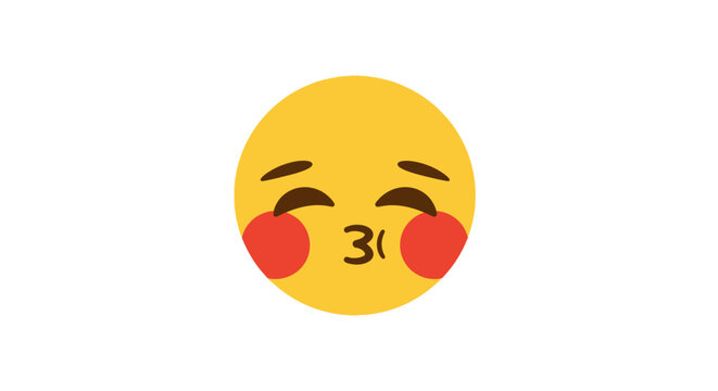 Kiss Emoji, Blowing Kiss, Flirty Face, Yellow Smiley Icon