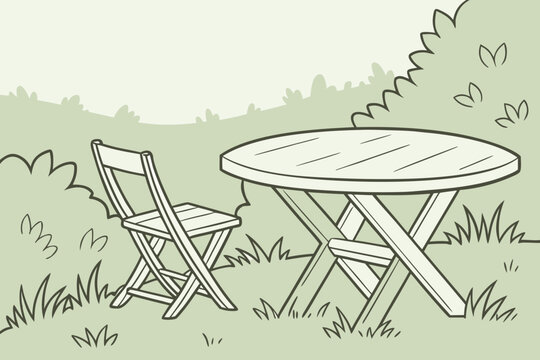 picnic table and chairs