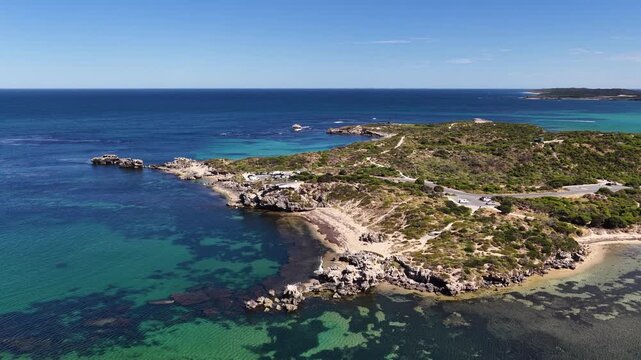 Perth Coastline, Western Australia &ndash; 4K Aerial Drone Footage of Cape Peron with Rocky Headland, Turquoise Water, Limestone Coastline, Islands, Shallow Reefs, Scenic Coastal Landscapes, Indian Ocean