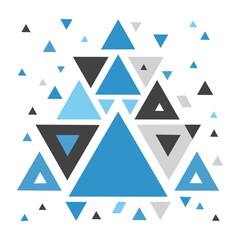 Obraz premium Abstract geometric pattern of blue and gray triangles