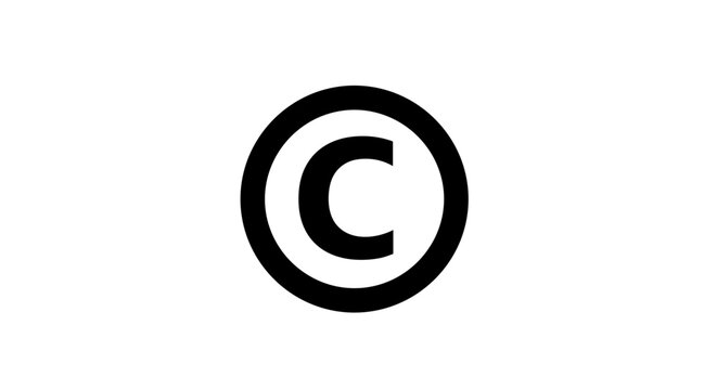 Copyright symbol mark icon sign.