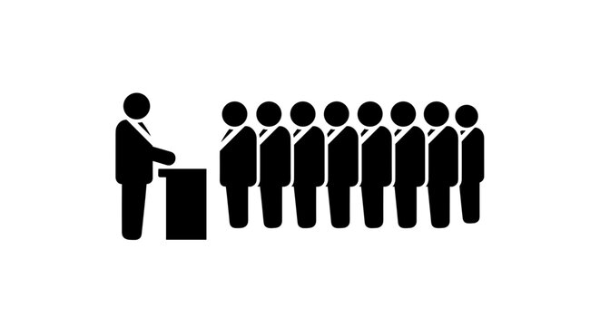 Businessman speaking to a group.