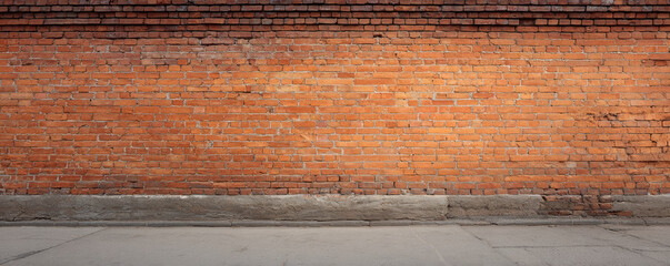 Brick wall red brick urban wall rough texture empty background street wall concrete floor old brick masonry surface weathered surface © Keopaserth