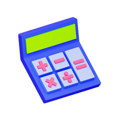 3D illustration of electronic calculator with digital display for accounting, tax calculation, budget planning, financial audit, and mathematical computing. © Charcoal3d