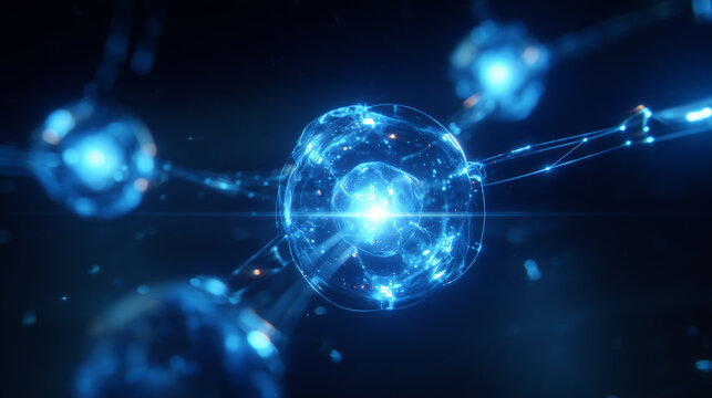 Clean energy concept with glowing light orb and bright sunlight
