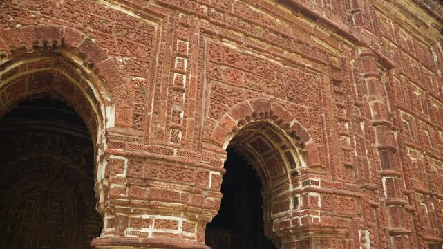 This Pancharatna temple, rich in terracotta work, is named the Shyamray or Pachmura Temple. This temple is richly endowed with terracotta ornamentation.