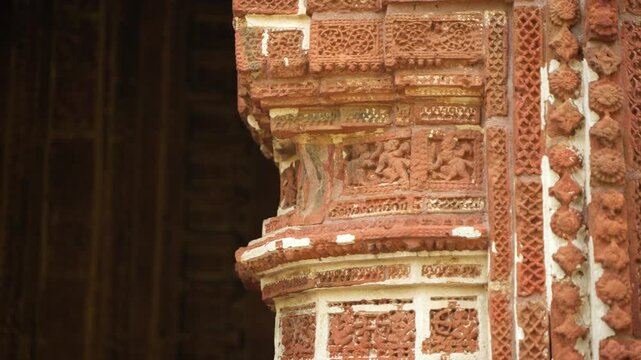 This Pancharatna temple, rich in terracotta work, is named the Shyamray or Pachmura Temple. This temple is richly endowed with terracotta ornamentation.