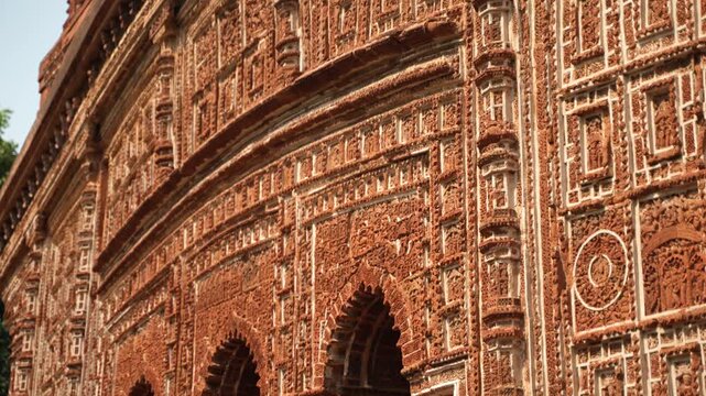 This Pancharatna temple, rich in terracotta work, is named the Shyamray or Pachmura Temple. This temple is richly endowed with terracotta ornamentation.