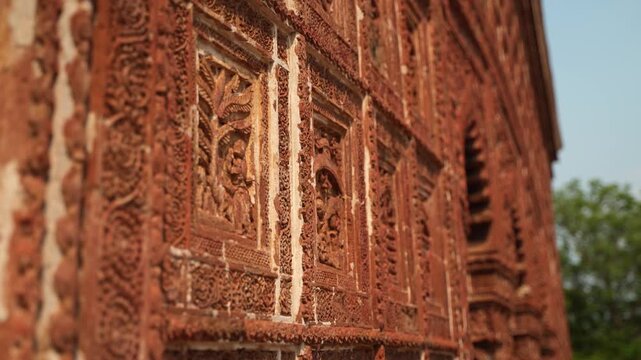 The Madanmohan Temple in Bishnupur is one of the architectural monuments of terracotta art. Animals, Birds, Black Sapphire, 10 Avatars and other mythological stories are depicted in architecture.