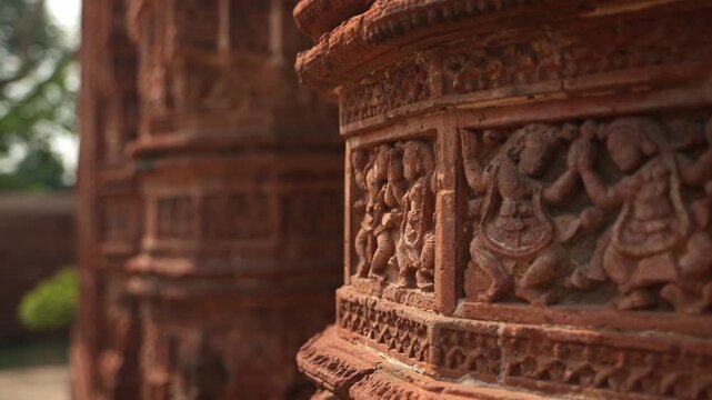 The Madanmohan Temple in Bishnupur is one of the architectural monuments of terracotta art. Animals, Birds, Black Sapphire, 10 Avatars and other mythological stories are depicted in architecture.