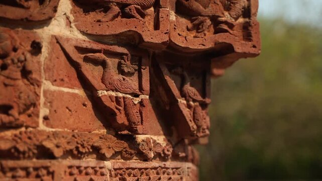 The Madanmohan Temple in Bishnupur is one of the architectural monuments of terracotta art. Animals, Birds, Black Sapphire, 10 Avatars and other mythological stories are depicted in architecture.