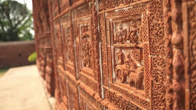 The Madanmohan Temple in Bishnupur is one of the architectural monuments of terracotta art. Animals, Birds, Black Sapphire, 10 Avatars and other mythological stories are depicted in architecture.