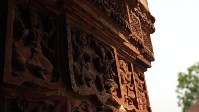 The Madanmohan Temple in Bishnupur is one of the architectural monuments of terracotta art. Animals, Birds, Black Sapphire, 10 Avatars and other mythological stories are depicted in architecture.