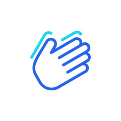 Obraz premium Clap icon with filled outline style symbol for appreciation gesture