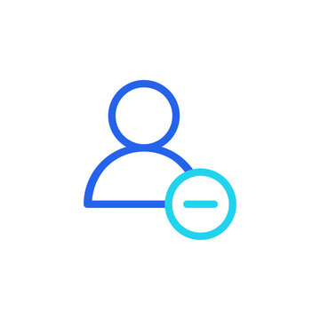 User remove icon with filled outline style symbol for removing user