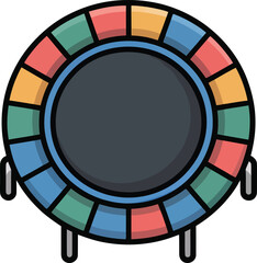 Naklejka premium Colorful flat of a trampoline, playful flat playful recreation sports