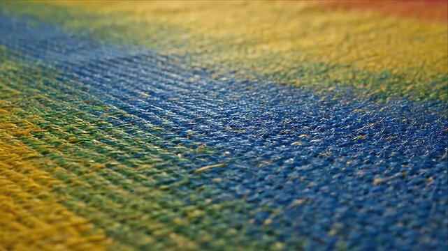 Pride month rainbow fabric texture colorful textile background closeup woven material abstract cloth pattern lgbt pride color vibrant fiber detail macro fabric surface bright weave soft textile flag