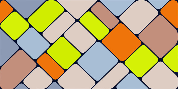Geometric rhombus pattern with varied colors and dark outlines