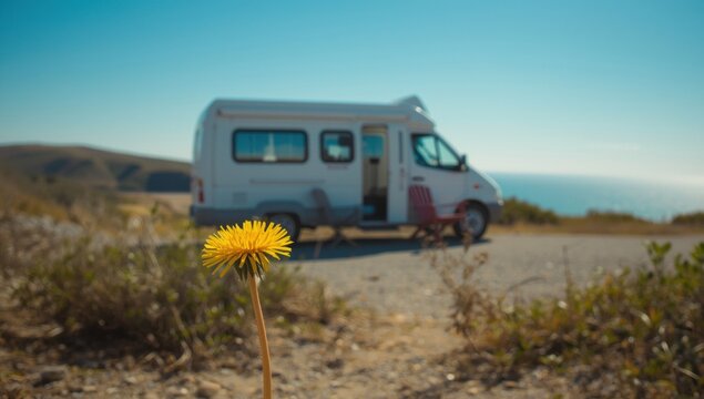 caravan in the mountains